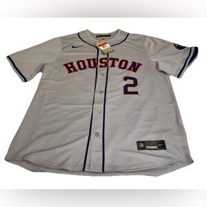 Nike Houston Astros Alex Bregman #2 Gray Baseball MLB Jersey Men's Size Large